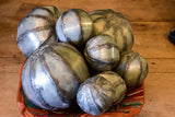 Collection of vintage decorative balls in zinc