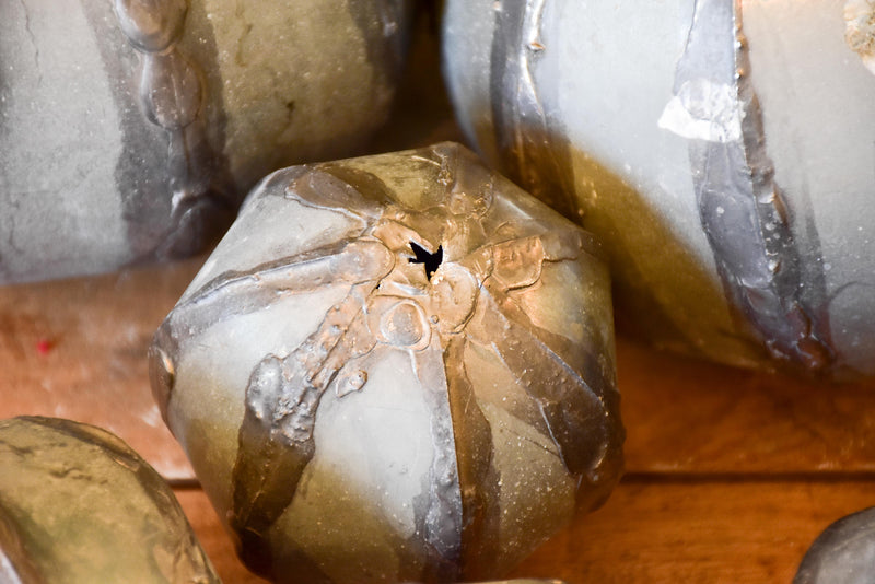 Collection of vintage decorative balls in zinc
