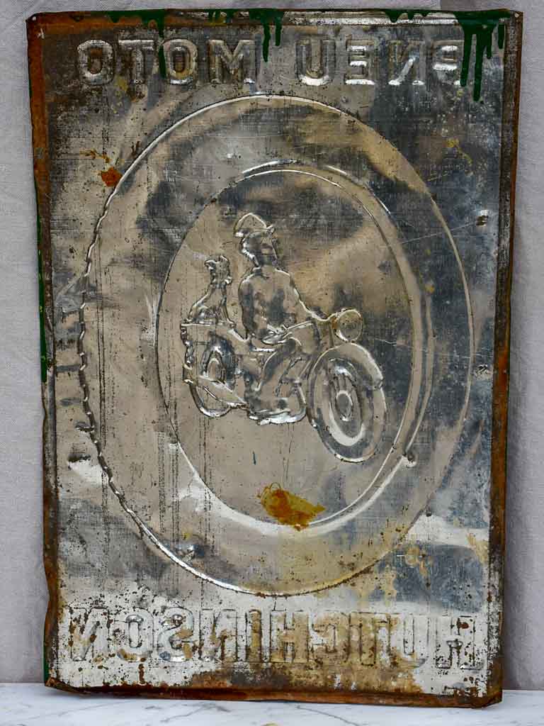 1930's advertising sign for Hutchinson motorbike tires