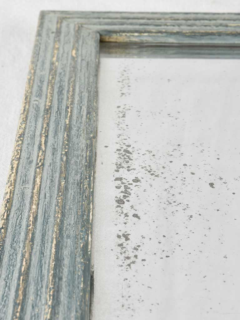 Louis XVI mirror with blue gray patina 20" x 24¾"