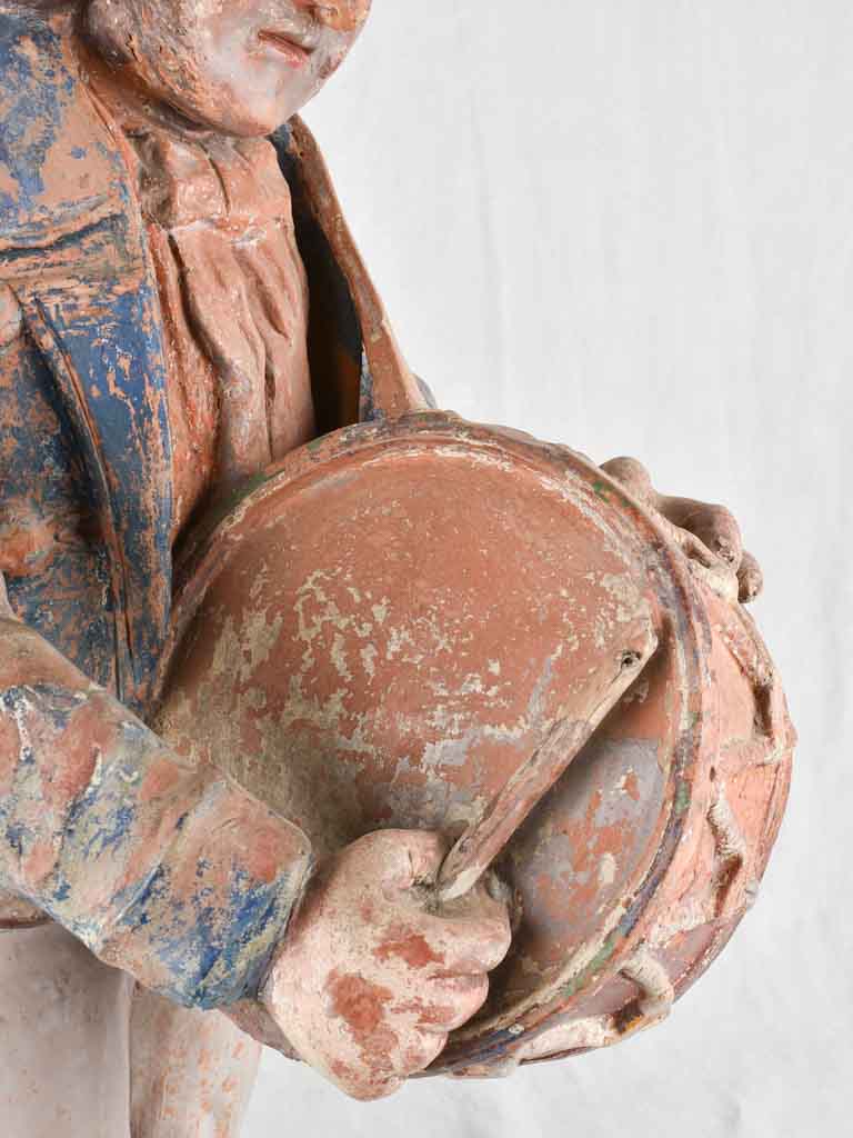 19th century clay sculpture of a drummer boy 36¼"
