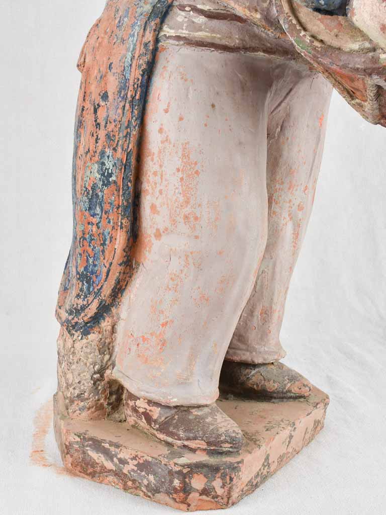 19th century clay sculpture of a drummer boy 36¼"