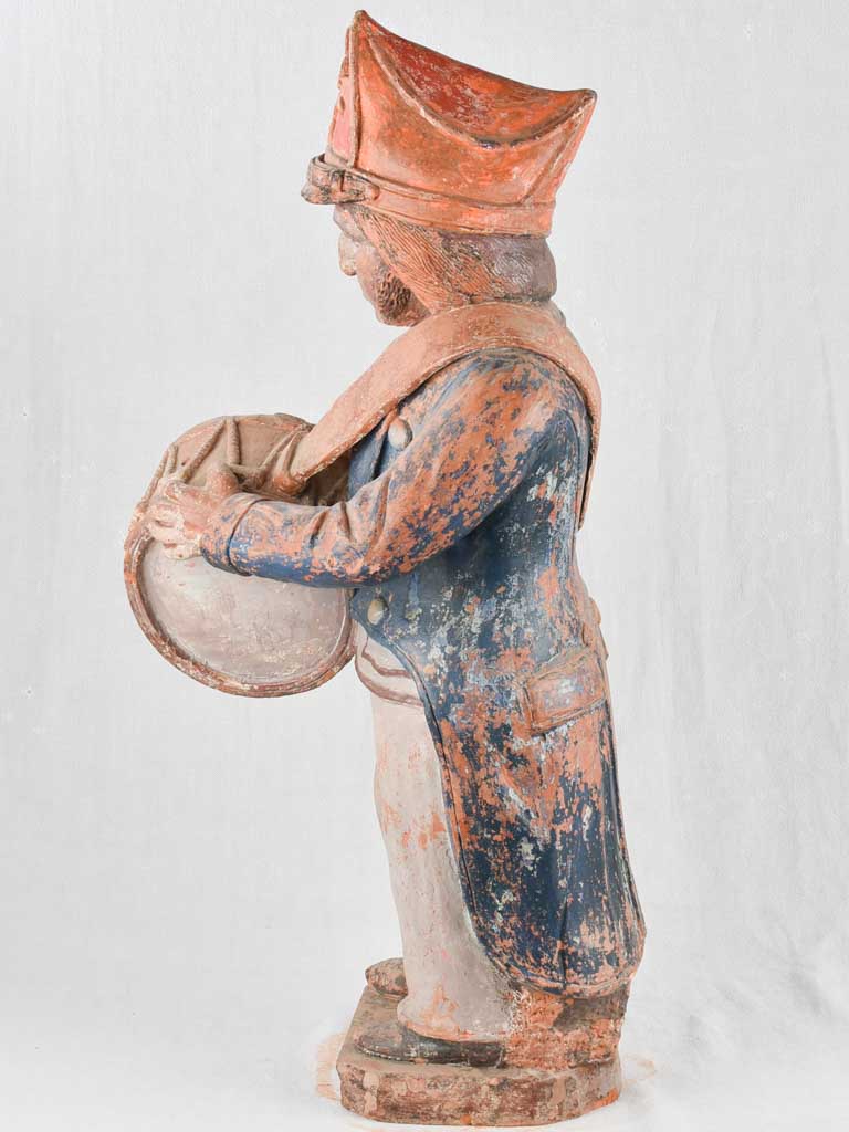 19th century clay sculpture of a drummer boy 36¼"