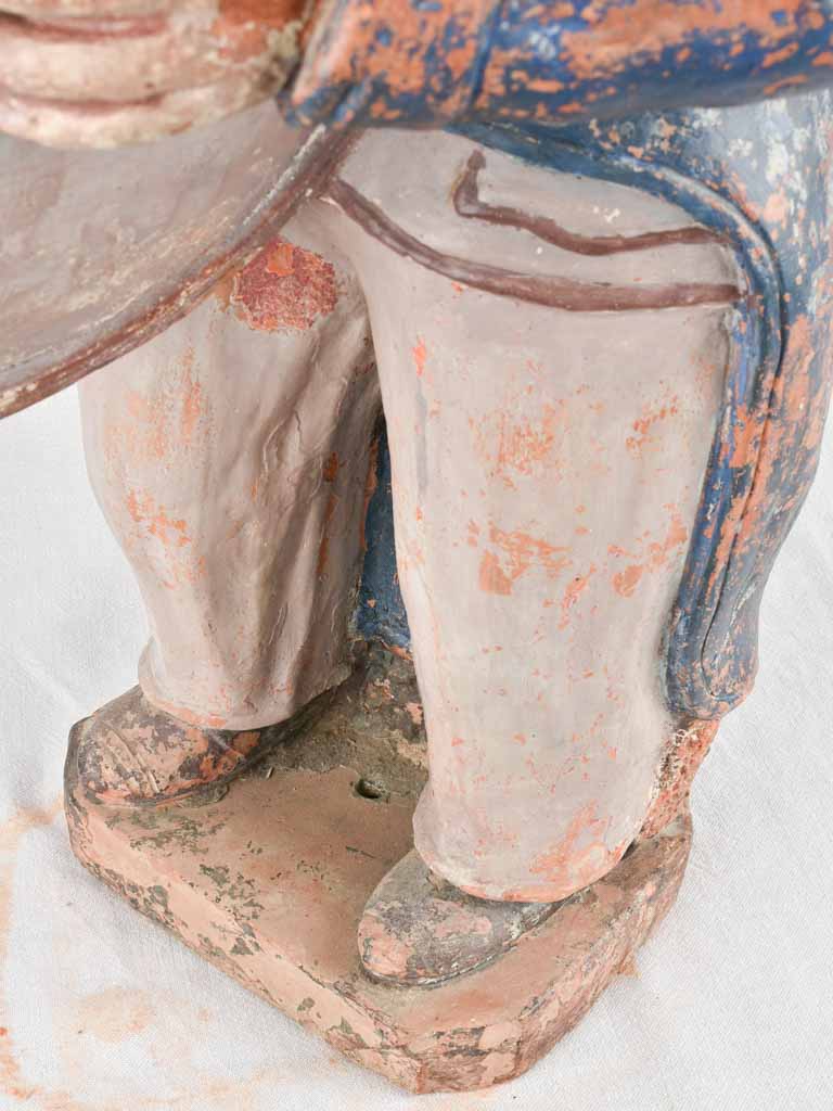 19th century clay sculpture of a drummer boy 36¼"