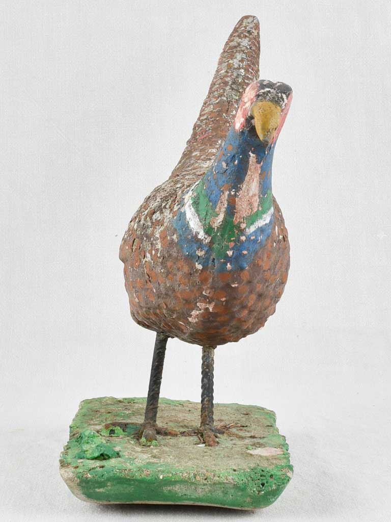 Vintage garden sculpture of a pheasant 23¾" Chez Pluie