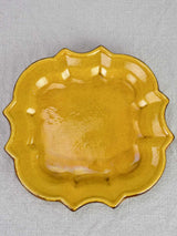 Set of 8 pretty dessert plates with scalloped edge and yellow / orange glaze - 1960 - 8"