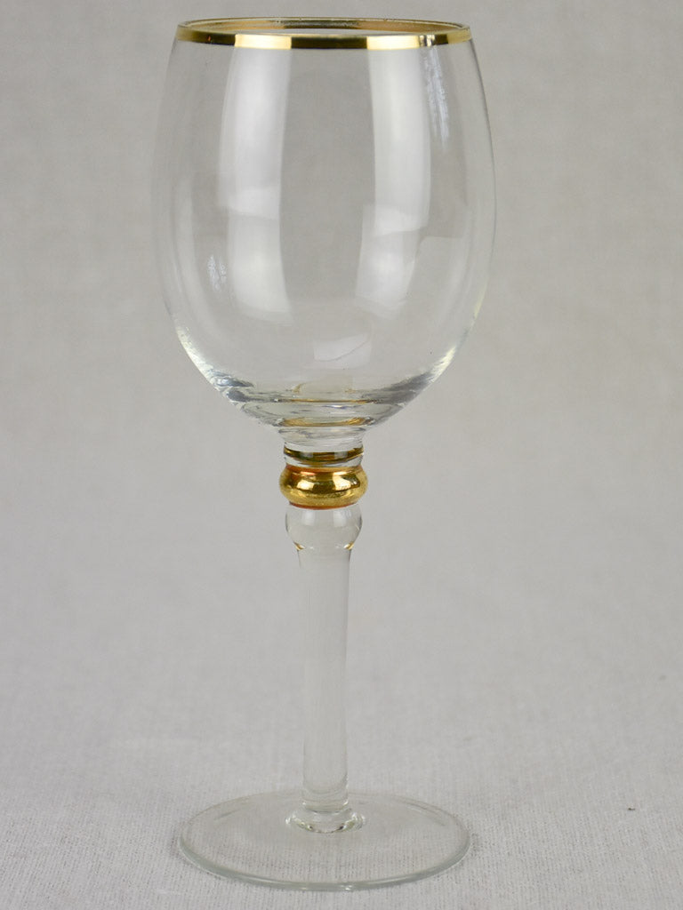 Mid Century Modern 6 Crystal Silver Rim Wine Glasses Stem Goblets Mid Century Modern 6 Crystal Silver Rim Wine Glasses Stem Goblets
