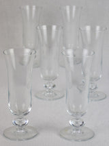 Collection of 6 antique French champagne flutes