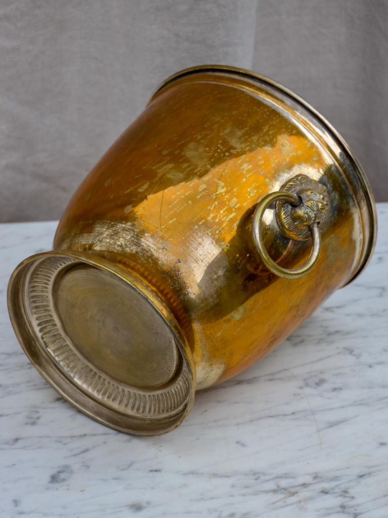 Mid-century French champagne bucket with lion's head handles - Champagne Jacquart