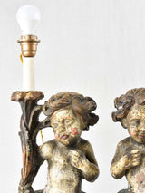 Pair of antique Italian angel table lamps 27½"