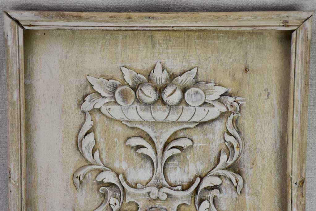 Salvaged boiserie with fruit basket motifs 17" x 19¼"