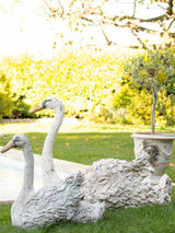 Large cement garden swan