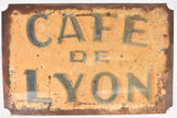 Large antique French sign - Cafe de Lyon 23¾" x 36¼"