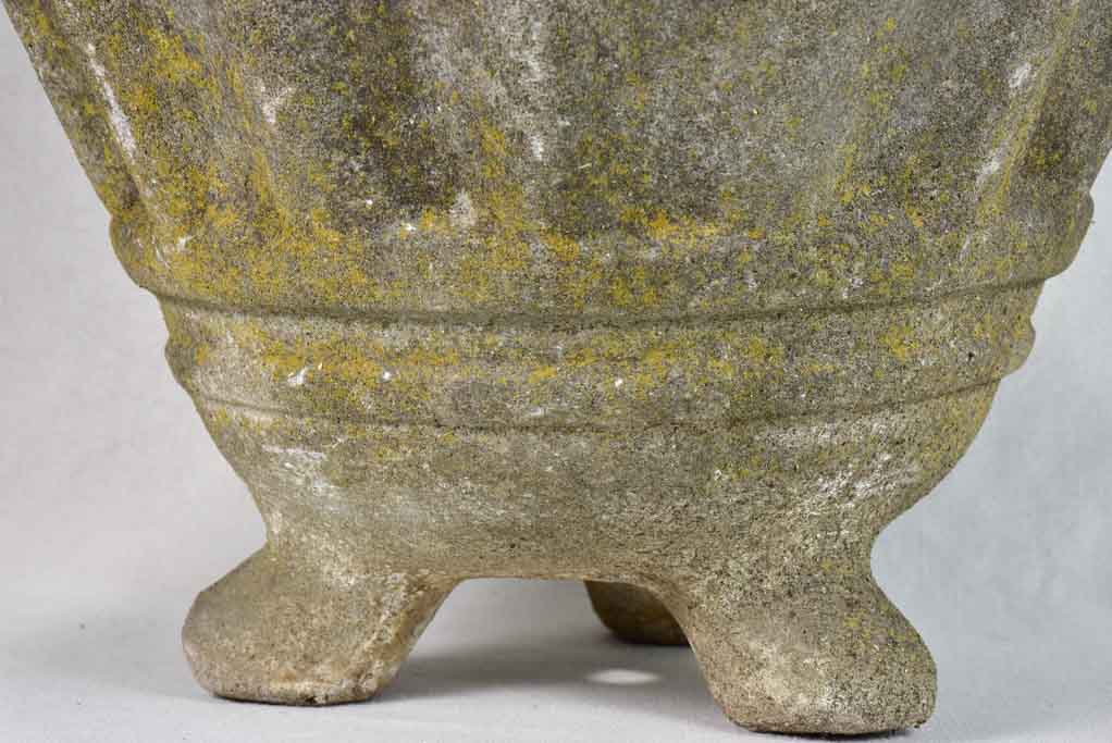 Elegent cement footed planter 1950's 17"