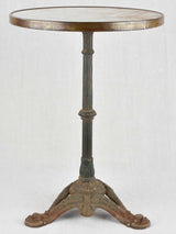 Antique French bistro table w/ marble top & cast iron base