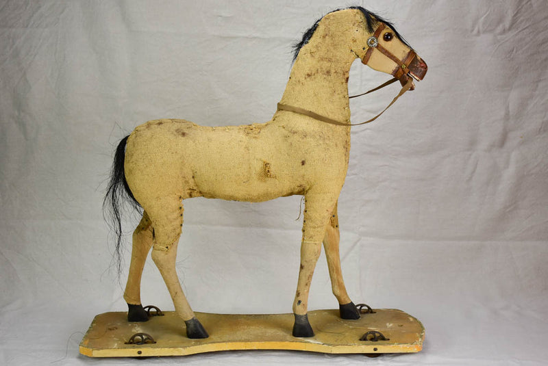 Antique French toy horse - pull toy