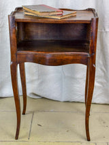 Antique French walnut nightstand with hearts
