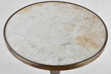 Antique French bistro table w/ marble top & cast iron base