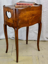 Antique French walnut nightstand with hearts
