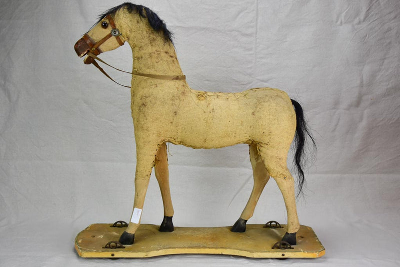 Antique French toy horse - pull toy
