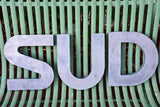 Vintage French zinc letters SUD