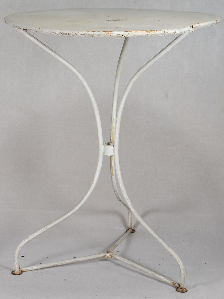 Antique French garden table with white paint finish