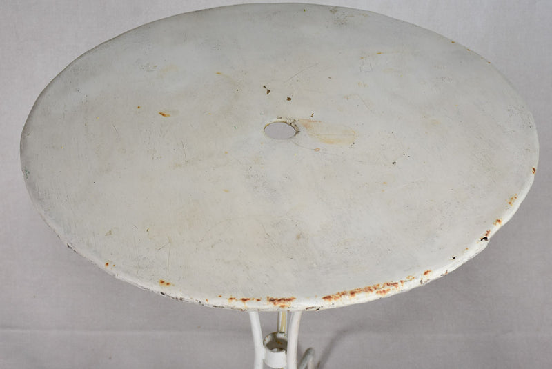 Antique French garden table with white paint finish