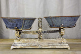 Antique French kitchen scales with zinc bowls