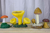 Collection of vintage wild mushroom sculptures - cement