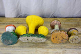 Collection of vintage wild mushroom sculptures - cement