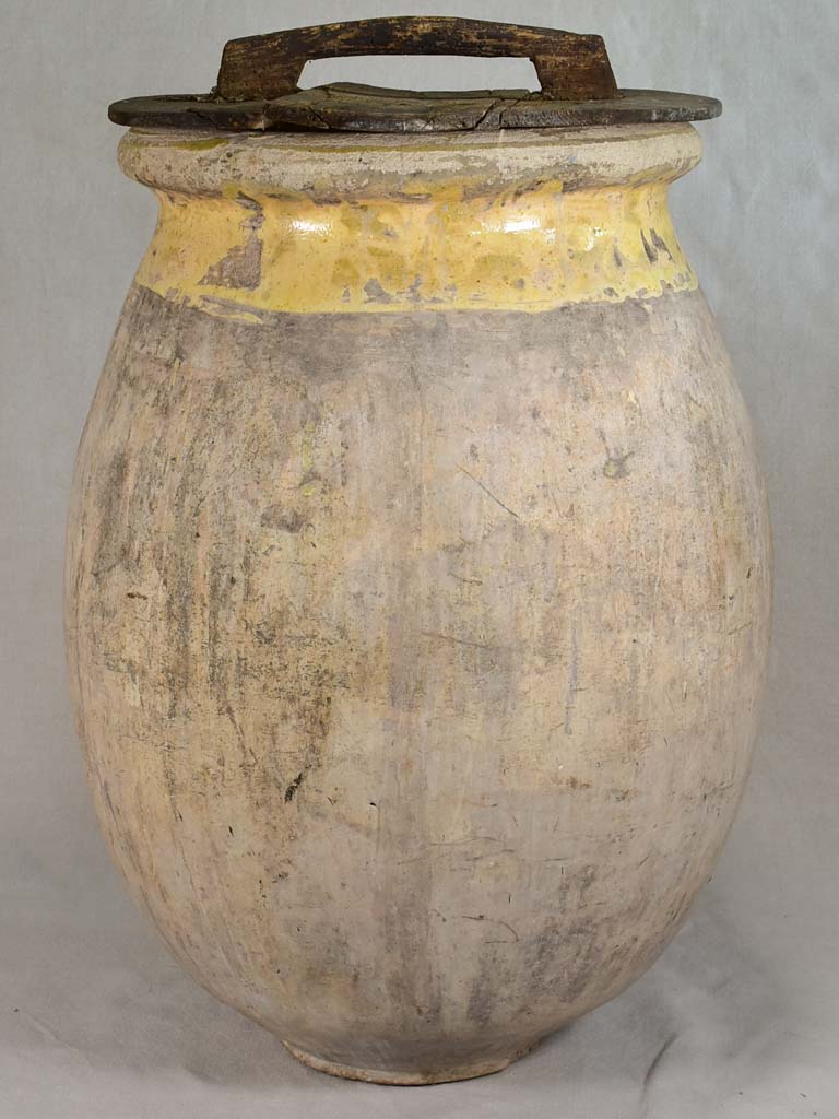 19th century French olive jar from Biot 28"
