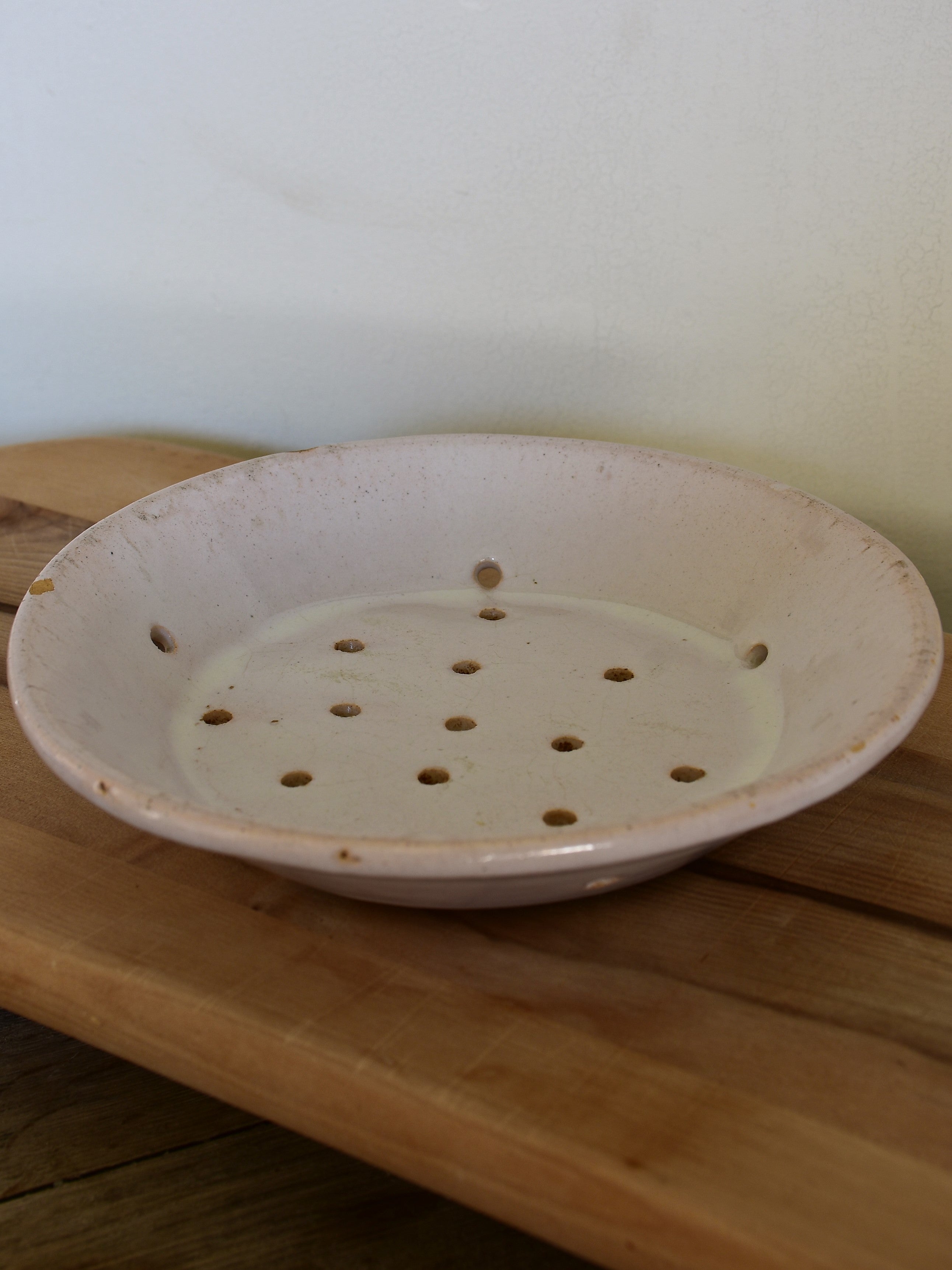 French cheese mould or faisselle - French dish with drainage holes