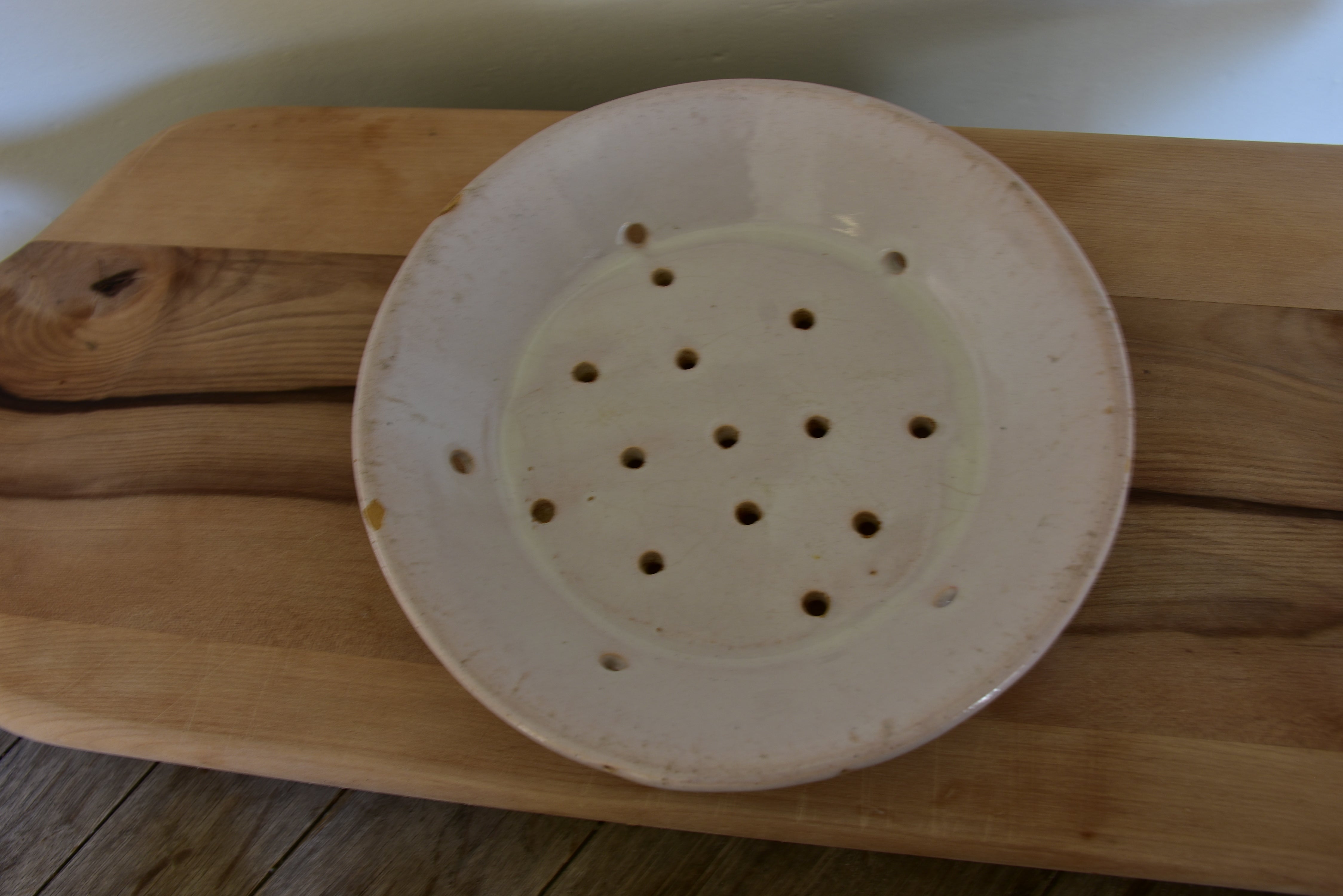French cheese mould or faisselle - French dish with drainage holes
