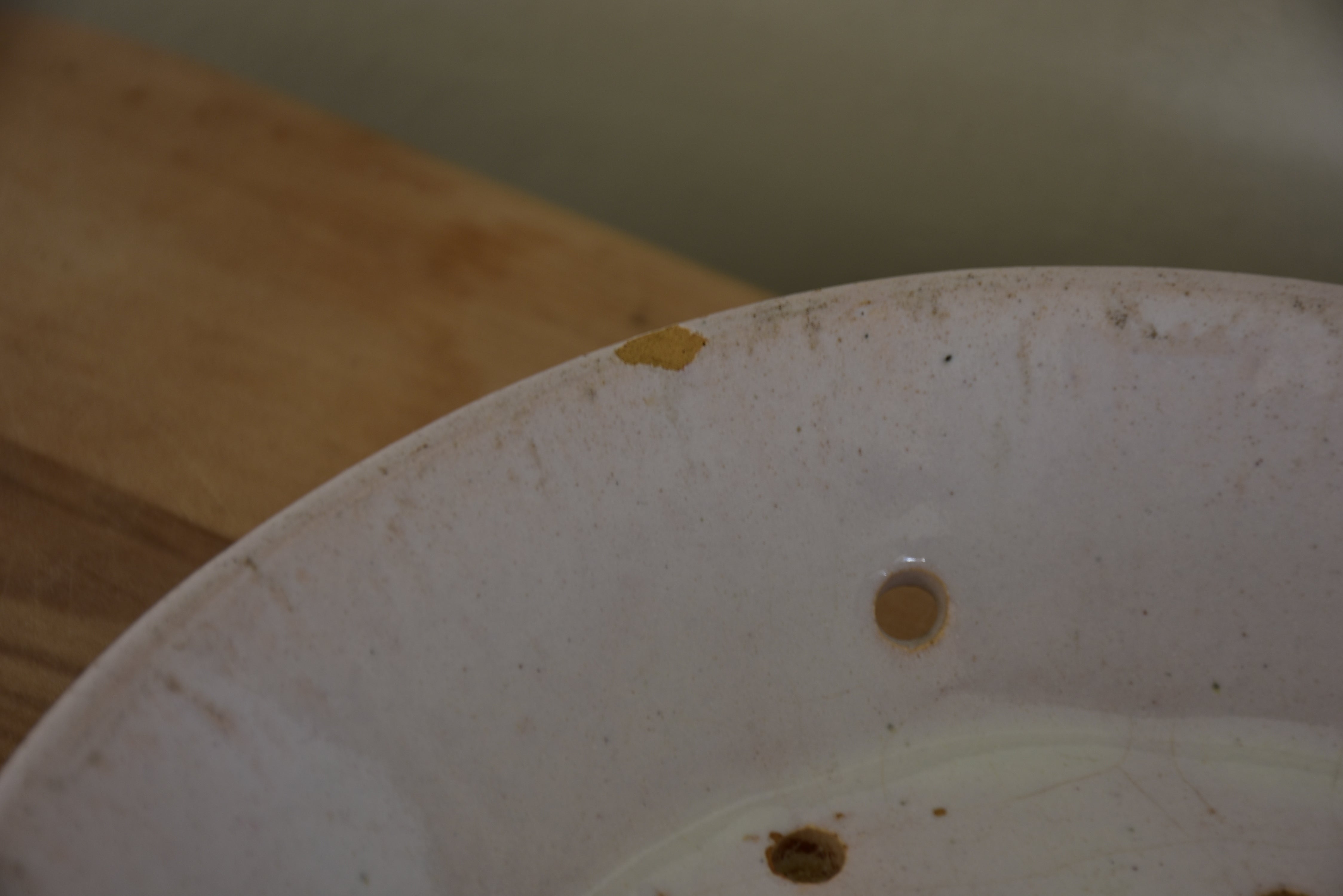 French cheese mould or faisselle - French dish with drainage holes