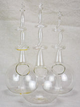 Collection of three unusual blown glass vases 11"
