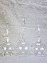 Collection of three unusual blown glass vases 11"