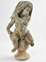 Antique stone garden sculpture of an angel 27½"