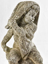 Antique stone garden sculpture of an angel 27½"