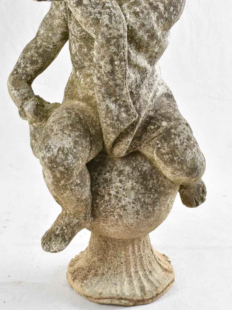 Antique stone garden sculpture of an angel 27½"