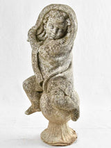 Antique stone garden sculpture of an angel 27½"