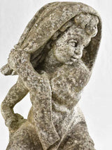 Antique stone garden sculpture of an angel 27½"
