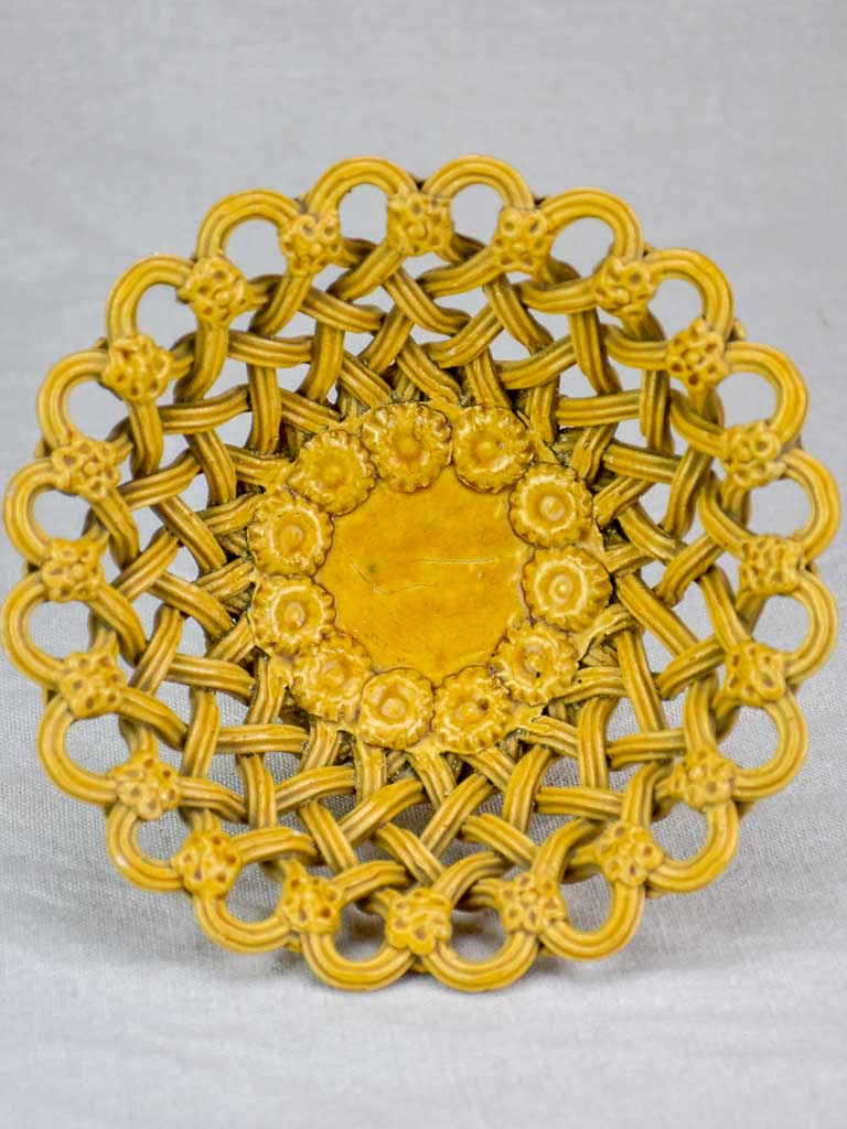 Early 20th Century woven ceramic bowl from Uzes 8"