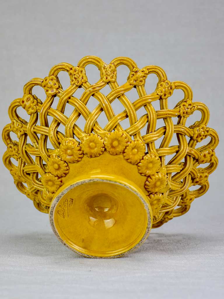 Early 20th Century woven ceramic bowl from Uzes 8"