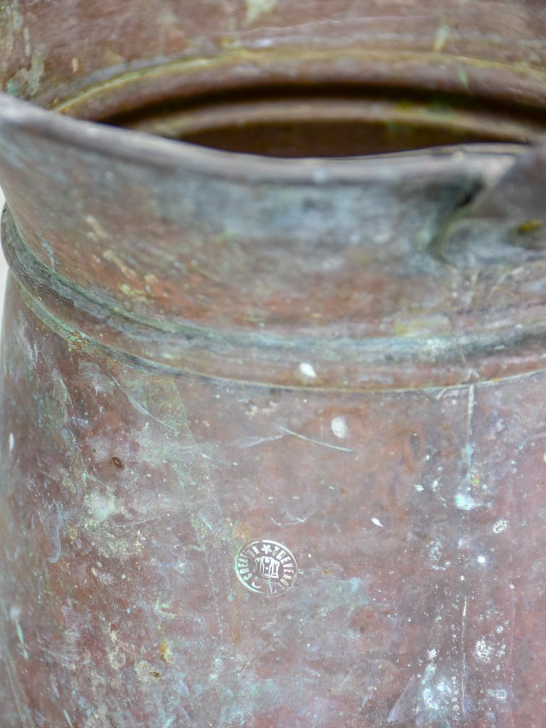 Large antique French water pitcher 19"