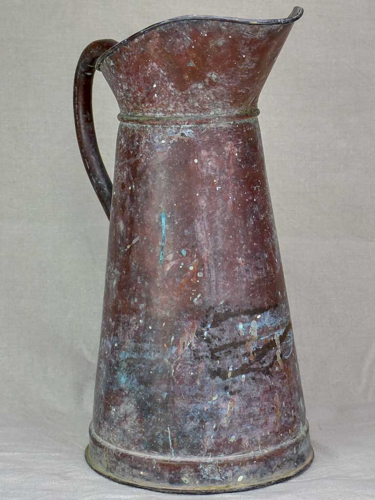 Large antique French water pitcher 19"