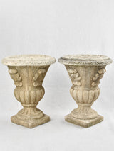 Pair of Medici shaped planters with coat of arms 20"