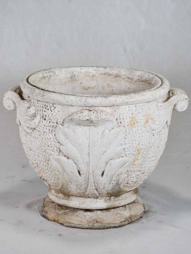 1960's French garden planter with white patina