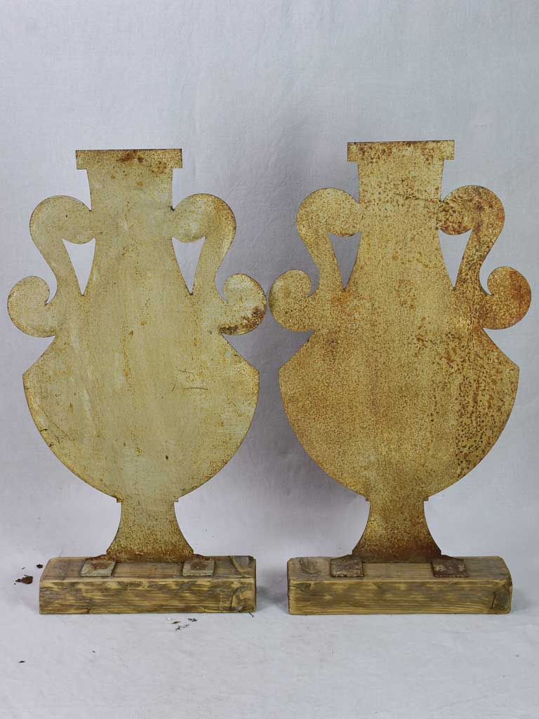 Antique French signs from a pottery shop - amphora silhouettes