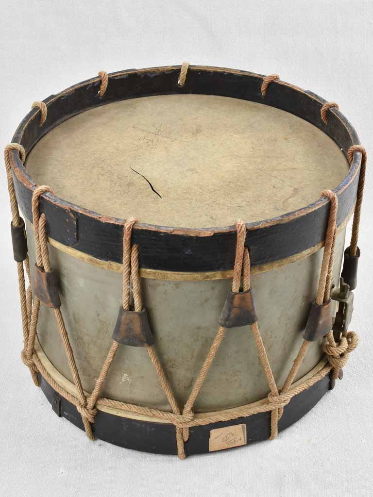 Aged Decorative Drum with Detailed Rope
