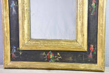 Pretty antique French mirror with broad frame decorated with parakeets - Napoleon III 32¾" x 22"